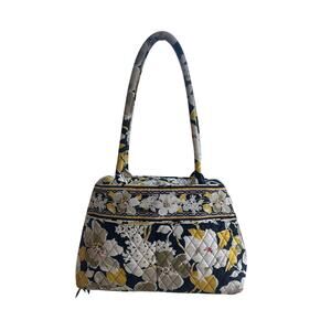 Vera Bradley Floral Black & Yellow Quilted Tote
Shoulder Bag & Matching Wallet